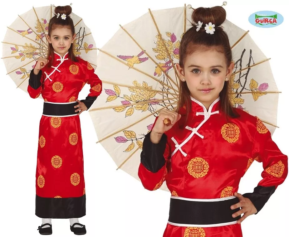 Childs Girls Oriental Fancy Dress Costume Japan Geisha Girl Chinese Outfit  fg