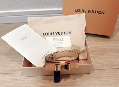 Louis Vuitton Ribbon Collar Brown Pet Dog Accessory Unused Authentic Luxury