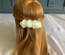set of 2 medium rose bud French barrettes