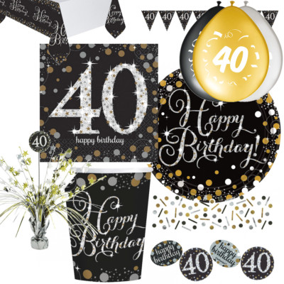 40. Geburtstag Dekoration mit Zahl 40 Deko runder Geburtstag Party Tischdeko