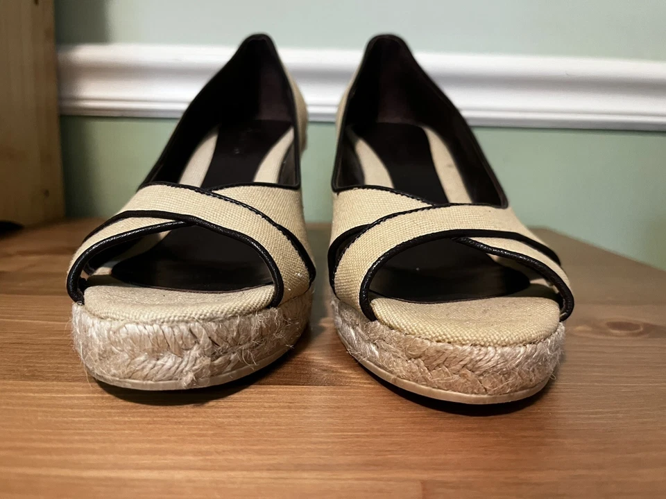 Boden Alpargata de Lona Tostada Cuña con Borde Marrón, Para Mujer Talla 40 (EU)/9 (US) Foto 2 de 4