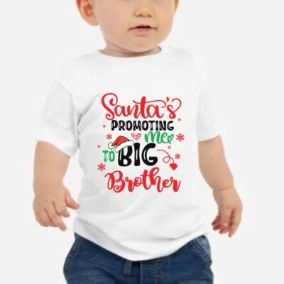 SPOTTED LIZARD PRINTS Personalised Santa is Promoting me to Big Brother, Big Sister T-shirt