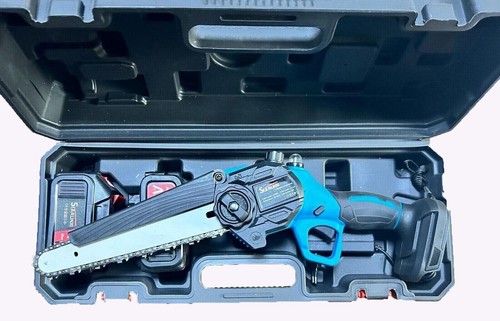 Mini elettrosega potatore a batteria 48V lama da 8 pollici catena con oleatore. - Foto 6 di 8