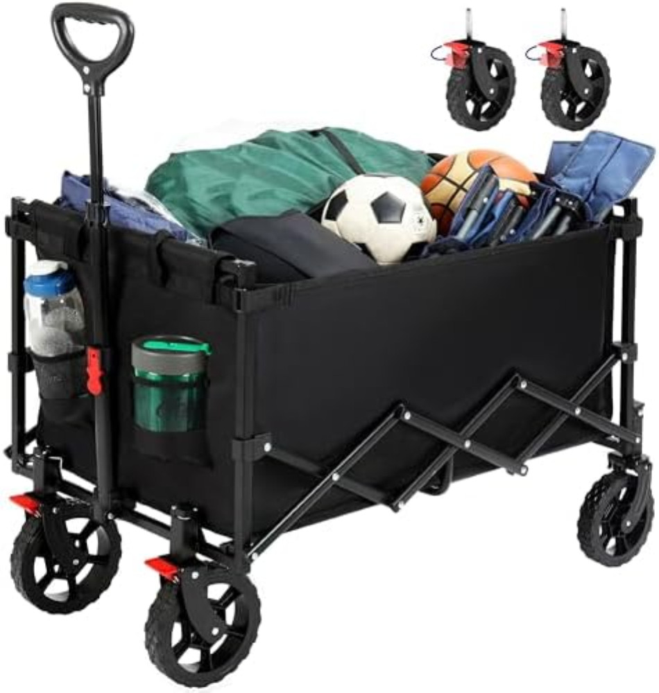 Finnhomy Carrello Campeggio 150L: Ruote All-Terrain e Freno Sicurezza