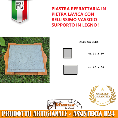 PIASTRA REFRATTARIA IN PIETRA LAVICA ALFONSO FORNI, BISTECCHIERA, FORNO A  LEGNA | eBay