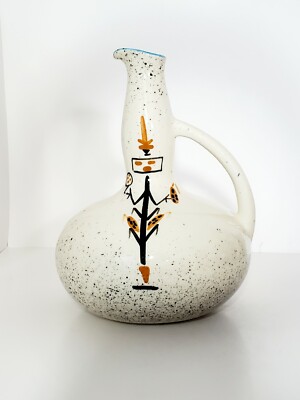 Native American Style Speckled Art Pottery Signed Maisel's Vase Pitcher Folk Art