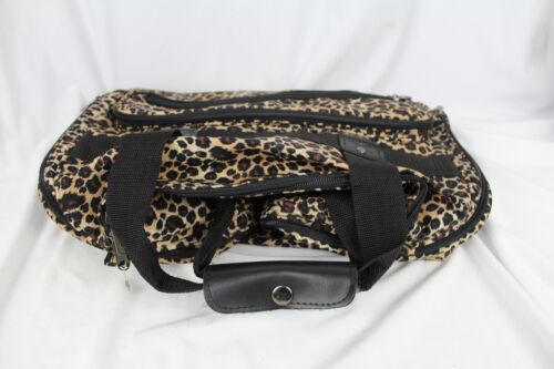 Leopard Print Travel Weekend Bag Top Zip Small Duffel Shoulder Strap - Picture 12 of 18