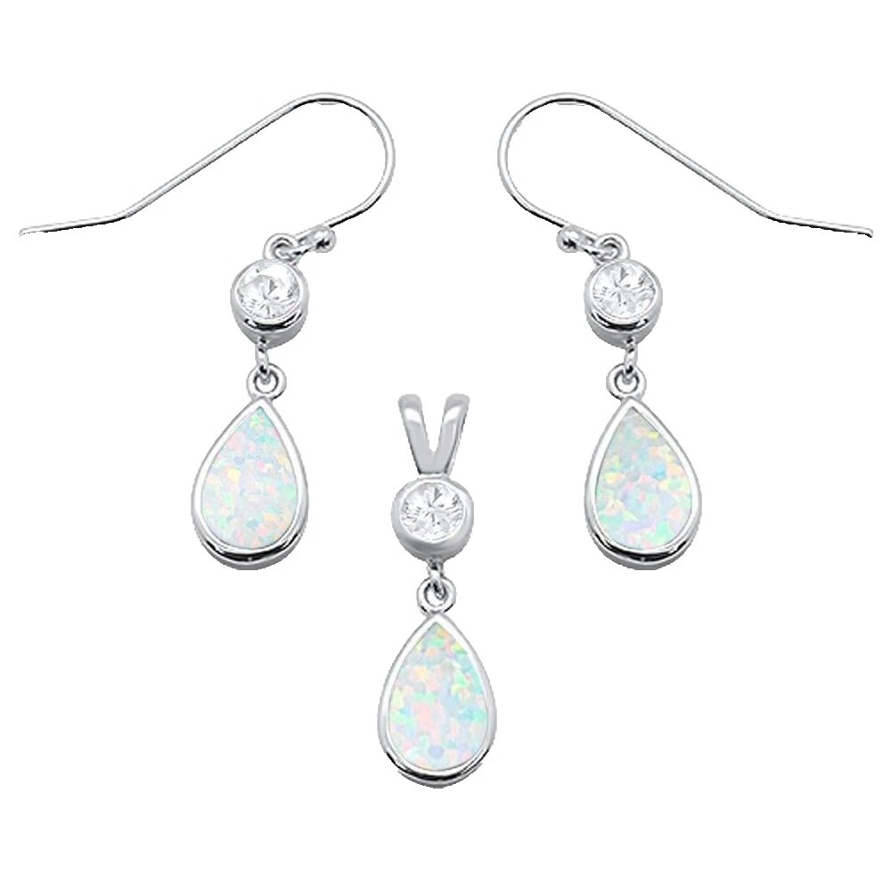 Opal White Fashion Jewelry Sets