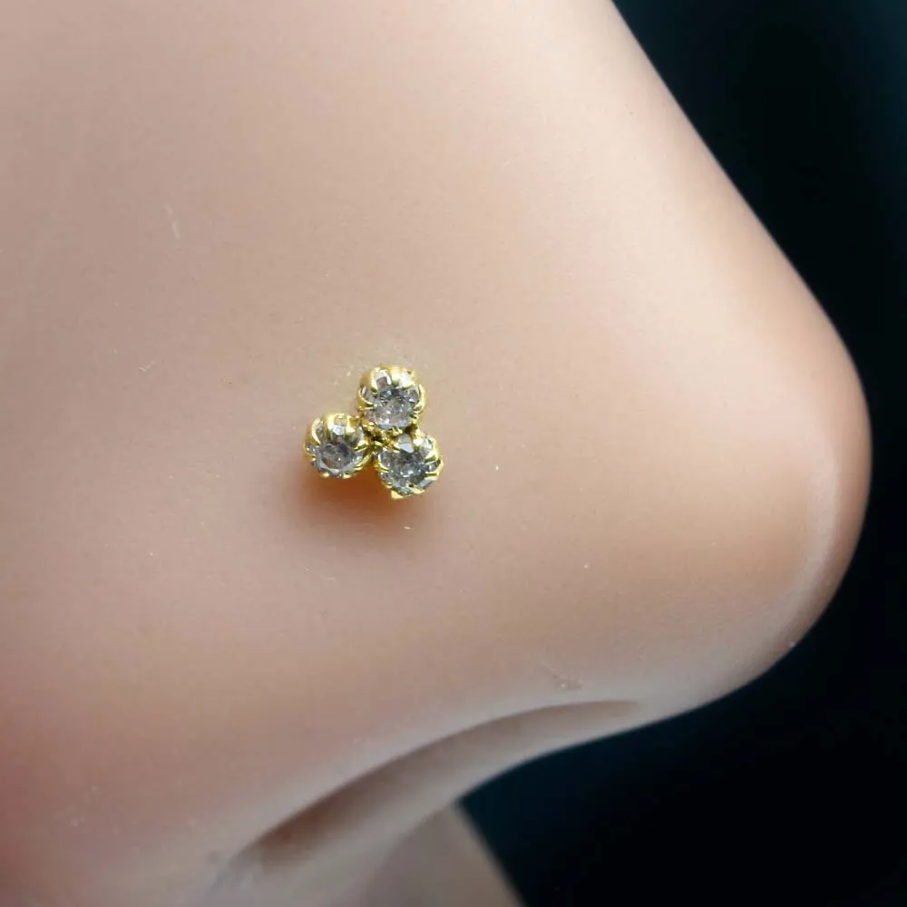 18K Rose Gold Diamond Nose Stud | Sampat Jewellers Inc.