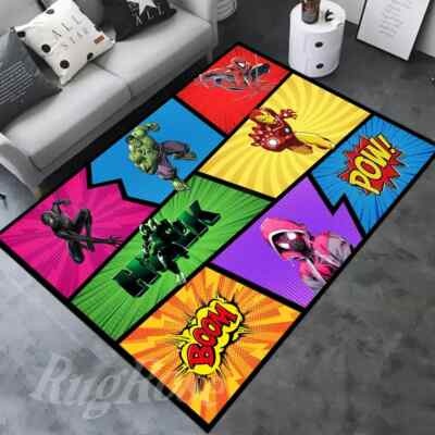 Superhero Rug, Super Hero Pattern Rug, for Boy Bedroom Rug, Superheroes ...