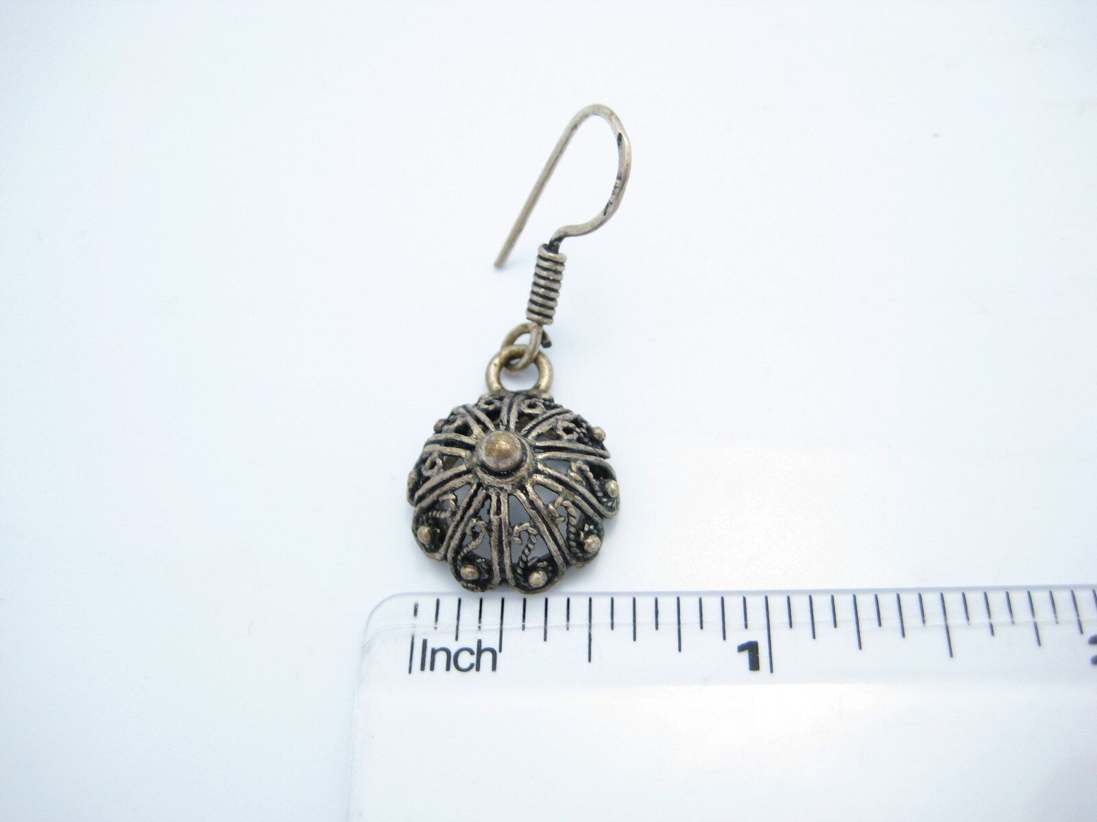 Sterling Silver Round Scroll Dot Pattern Open Cut… - image 4