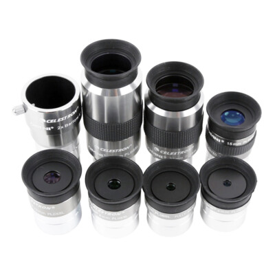 HD Eyepiece 2x Barlow Lens Fully Multi-Coated Metal Astronomy Telescope 4-40mm