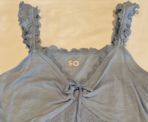 Women’s SO Blue Tie Front Tank NWT size XL X-large - Picture 3 of 4