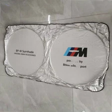 For BMW M Car Front Rear Windshield Sun Shade Shield Cover Visor Block Foldable