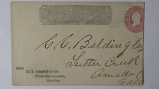 Stockton Wells Fargo CC Dooly & Co propietario de escenario de la década de 1860 Sutter Creek Amador CA