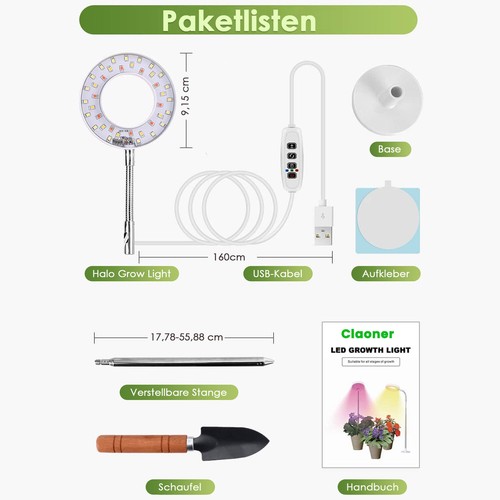 LED Pflanzenlampe 4-Kopf Vollspektrum Wachstumslampe Anzucht Pflanzenlicht Veg - Bild 29 von 55