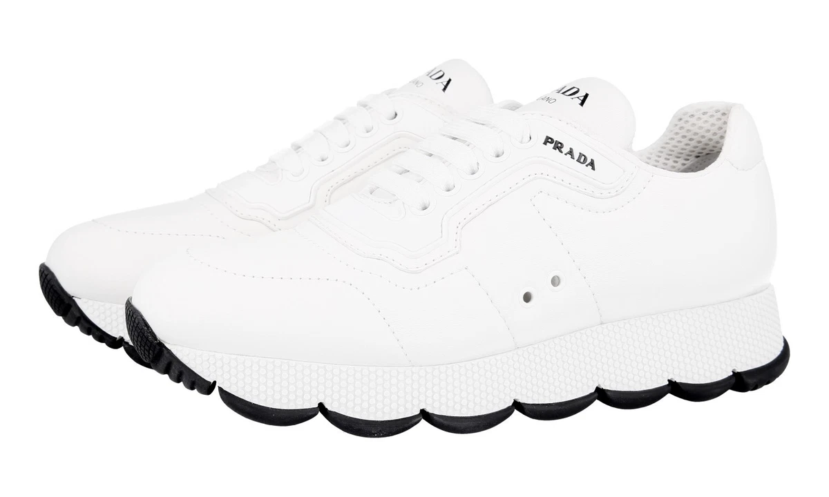 PRADA Nappa Leder Prax Cloud Sneaker - 1E946L - Weiss - NEU - 40,5 UK 7.5