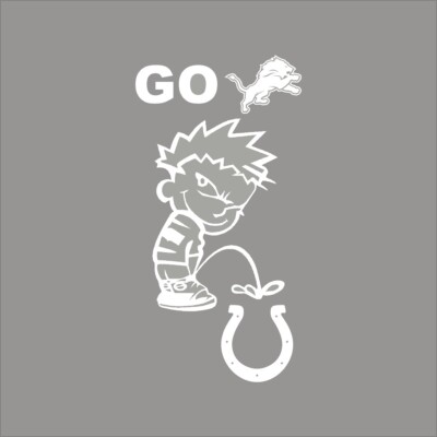 Go Lions Pee on Colts 1 Color NFL Window Wall Vinyl Decal Sticker