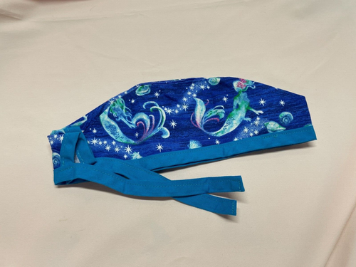 MAJESTIC MERMAIDS: Handmade 100% Cotton Scrub Cap - FREE SHIP & Discounts! - Picture 4 of 5