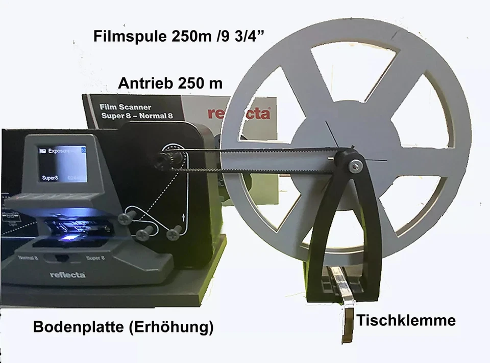 REFLECTA SUPER NORMAL 8 SCANNER MIETEN + Adapter große Rollen ( 25 cm Spulen ) - Bild 4 von 4