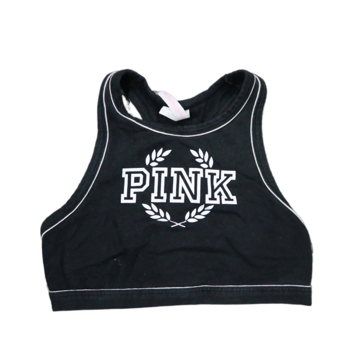 Pink Victoria Secret Women Activewear Sports Bra 100% Cotton Black Size  Medium