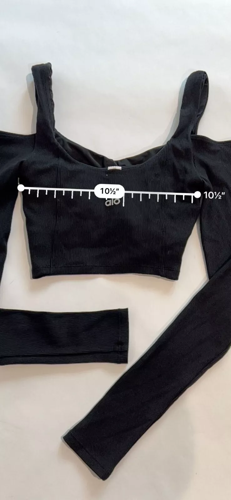 alo-yoga ribbed cropped butterfly long sleeve shirt