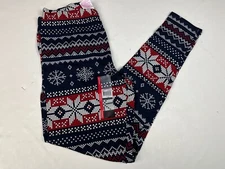 No Boundaries NOBO Juniors Christma Fairisle Blue Leggings NWT 