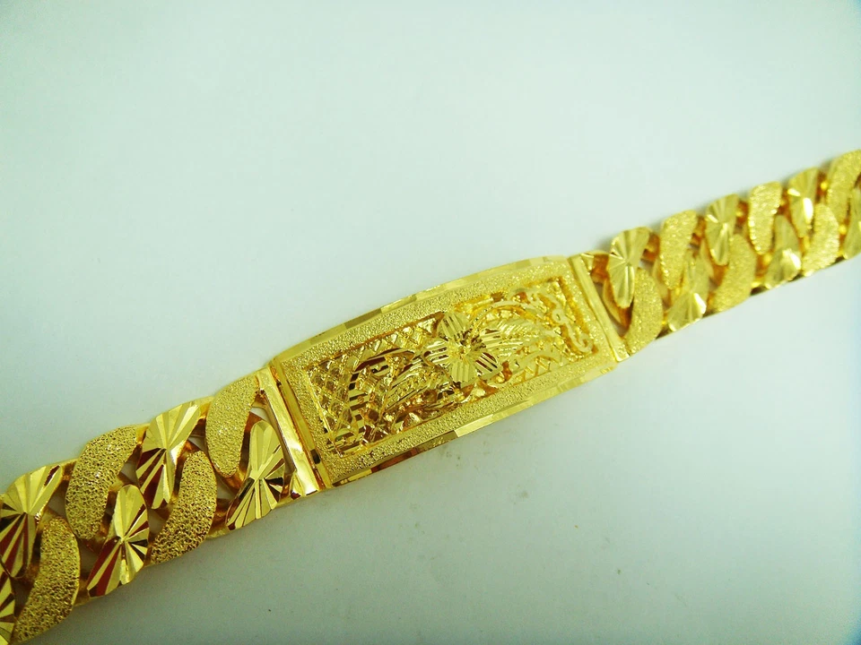 Pulsera GP de oro amarillo baht tailandés 22K 23K 24K para hombre 8 pulgadas 54 gramos 15 mm Foto 2 de 3