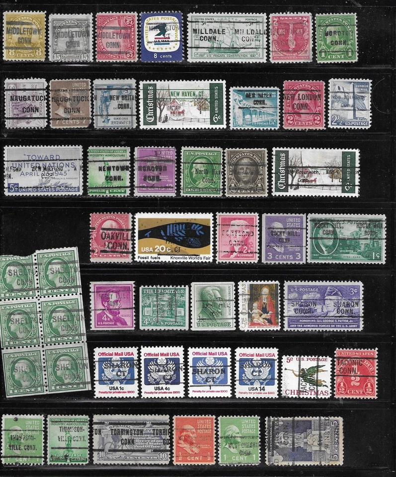 Connecticut Precancels - 88 Various Stamps with many Towns & Types - Image 2 of 2