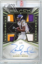 Randy Moss 2021 Panini Black Capstones Quad Patch Autograph Card #CS-RM 3/3