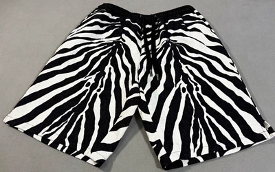 Pantalones Cortos Carga Dolce & Gabbana Para Hombre Estampado Cebra Cordón Negro Blanco Talla 50 - Imagen 1 de 4