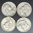 4-Coin Lot • 1957 Franklin Half Dollars • 90% Silver • Ships Fast