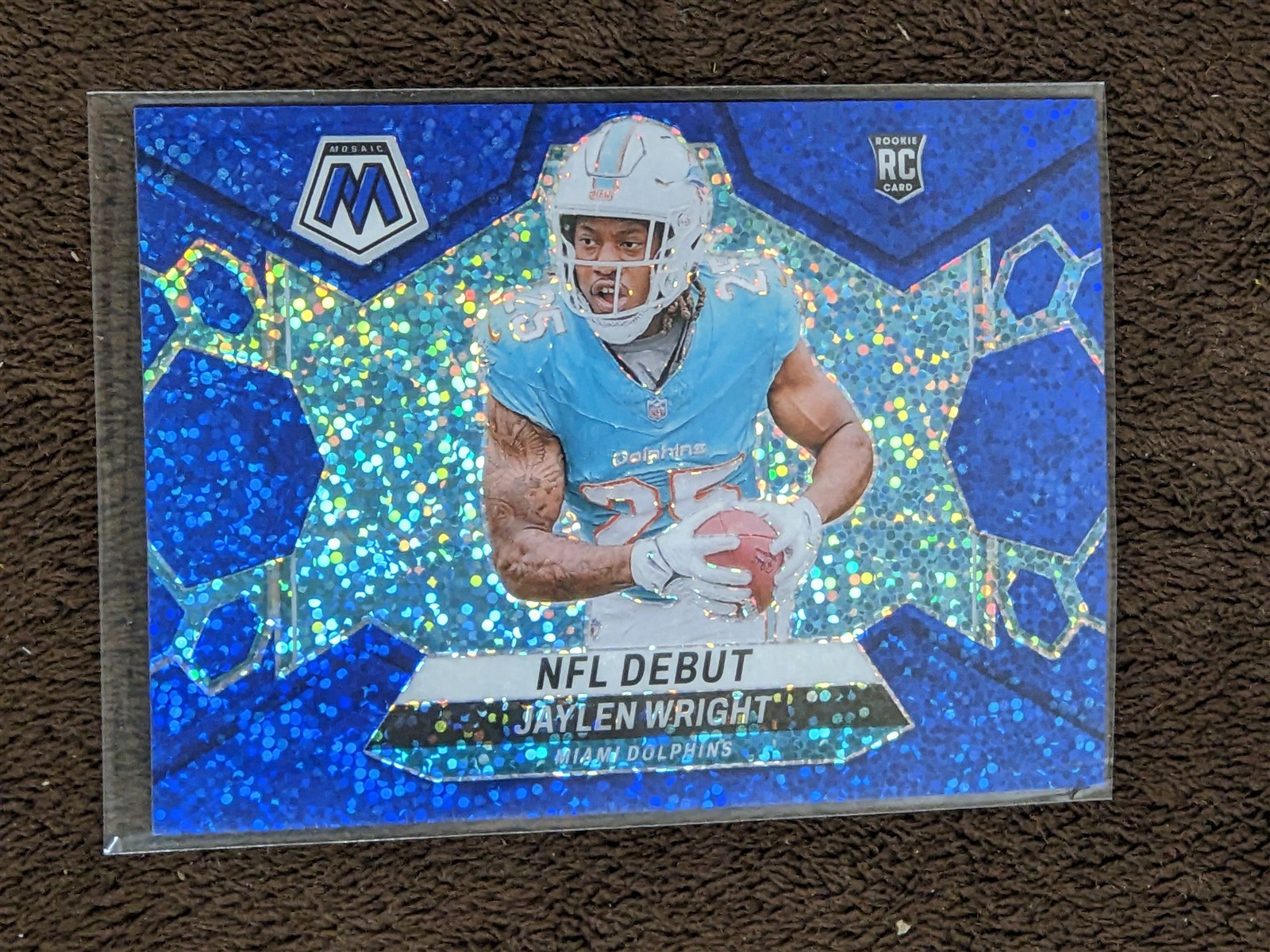 2024 MOSAIC BLUE SPARKLE /96 NFL DEBUT 280 Jaylen Wright Miami Dolphins