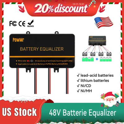 PowMr 48V 24V Battery Equalizer lithium battery lead-acid battery LiFePo4 Ni/MH