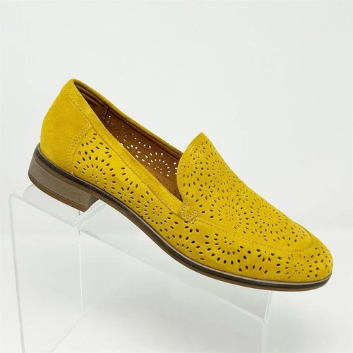 Mocassini donna Clarks Trish Calla gialli scamosciati taglia 8M ballerine casual