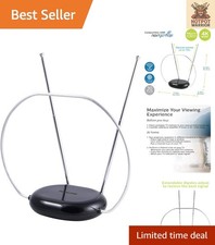 Philips Black Indoor TV Antenna for HDTV - 4K 1080P Ready 30 Miles Range