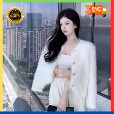 Winter Women's Fashion Angora Warm Sweater Fluffy Fuzzy Plush Jumper Hot