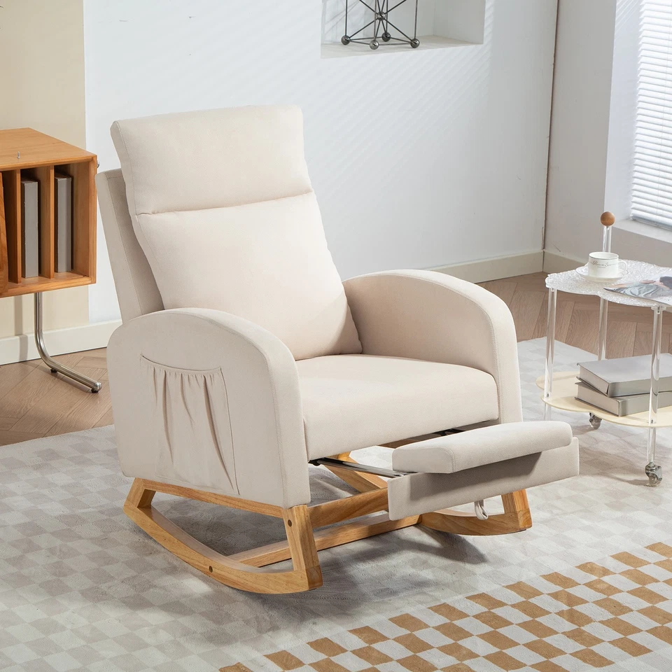 Nueva mecedora reclinable, cómoda silla de lectura con acento basculante con reposapiés Foto 2 de 4