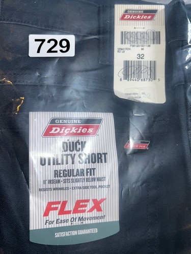 Dickies Shorts Men's 32 Flex Regular Fit Flat Front Navy Blue Work Multi Pocket - Picture 14 of 15
