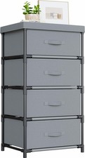 WANGIRL Fabric Chest of Drawers Bedroom 4 Drawers Storage Unit with Sturdy Steel