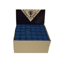 Silver Cup Pool Cue Chalk for Billiards and Snooker Electric Blue 12 Dozen