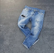 Levis 511 Distressed Denim Jeans Size 34 X 30 Custom Repair By Me DOZAL