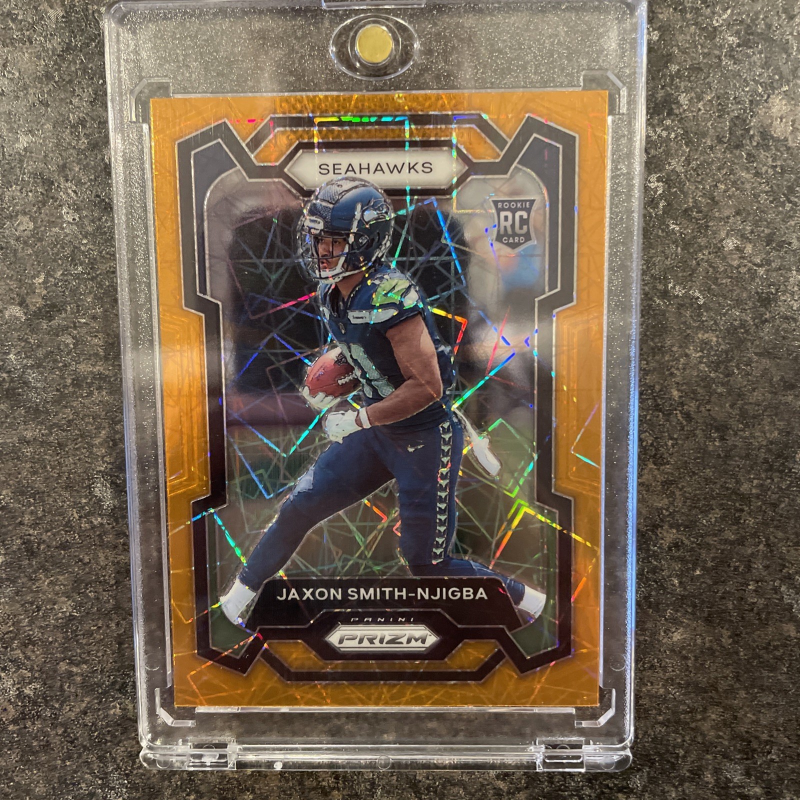2023 Panini Prizm Orange Lazer Prizm RC Jaxon Smith-Njigba #390 Seahawks!