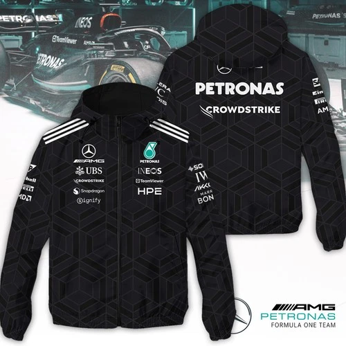 Mercedes AMG Petronas F1 Team 2026 3D Windbreaker Jacket - product listing photo
