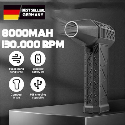 130,000 RPM Violent Blower Mini Turbo Jet Fan Handheld Brushless Motor 8000mAh