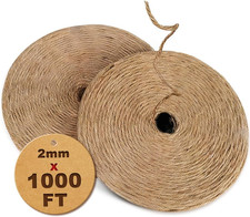 1000FT Natural Jute Twine String Bulk Hemp Rope Cord for Crafts Gardening Gift W
