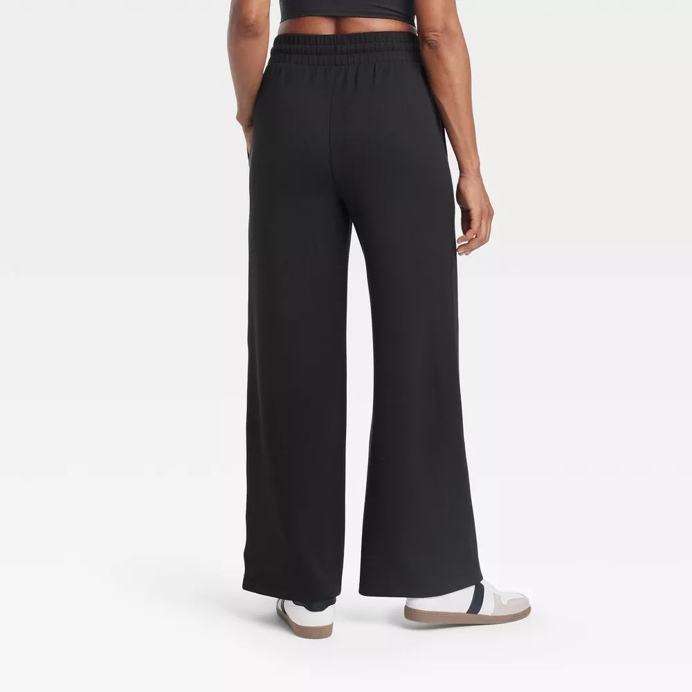 Women's Airy Sleek Ribbed High-Rise Wide Leg Pants - All In