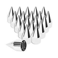 33mm x Spike Lug Nuts Covers Push on,ABS Chrome Plastic Caps 20 4 1/4" Chromed