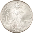 2001 $1 AMERICAN SILVER EAGLE, 1 OZ .999 - GEM BRILLIANT UNCIRCULATED!