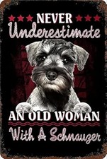 Vintage Tin Metal Sign Schnauzer Dog Flower Company Wall Art 8x12